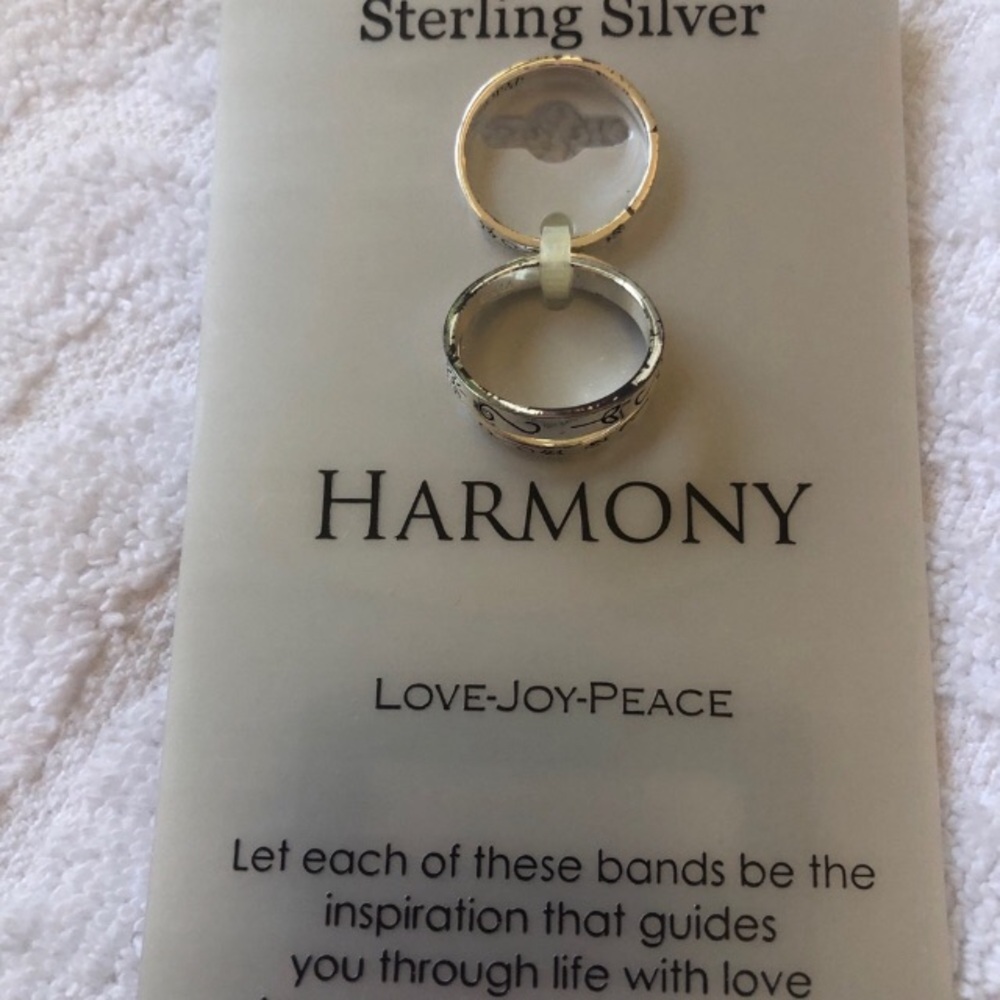 NWT STERLING SILVER RINGs SIZE 7 LOVE peace JOY ❣️